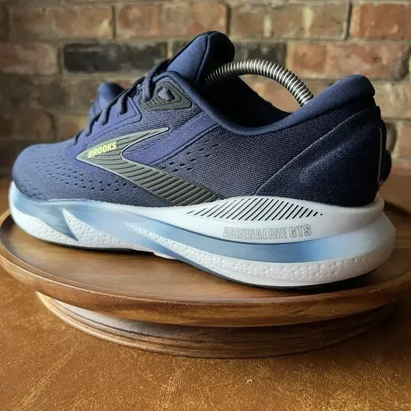 Brooks Adrenaline GTS 24 Supportive Men's 10 Blue Road Running Shoes Sneakers